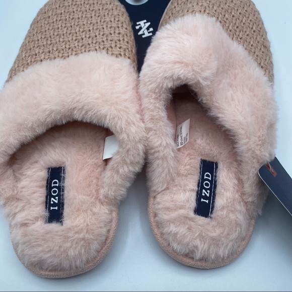 Izod Women’s Knit Clog Pink Slippers Size Large - Picture 4 of 5